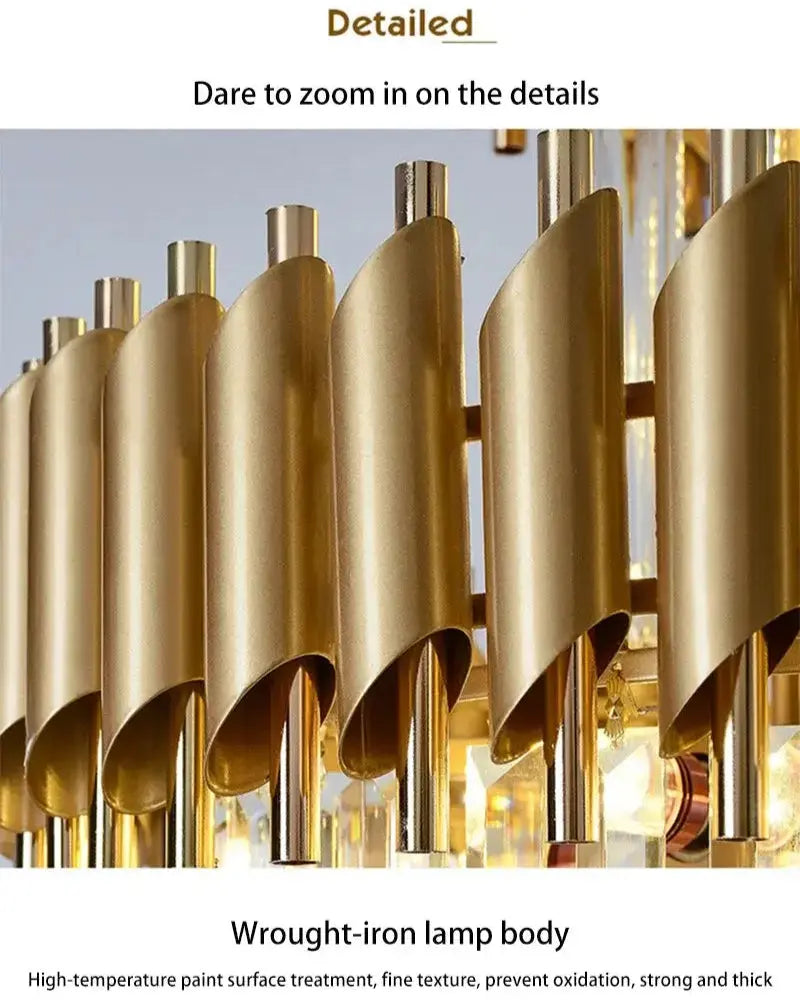 Long Black Crystal Loft Chandelier ChandeliersLife®