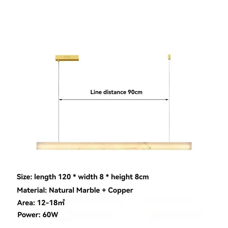 Natural Marble Alabaster Linear Chandelier ChandeliersLife®