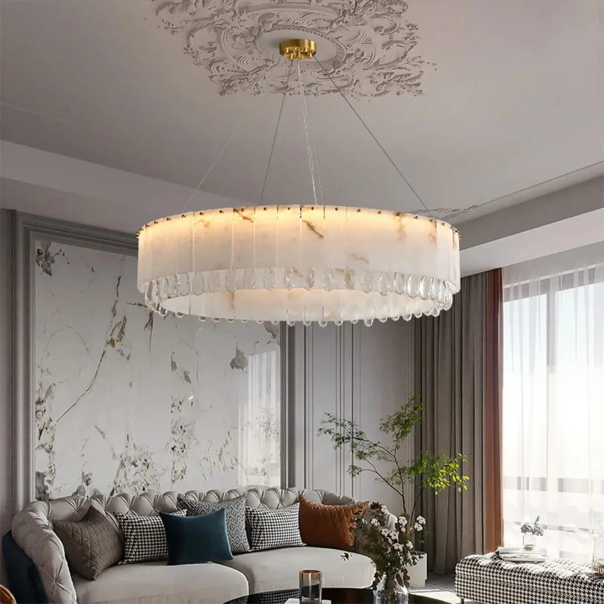 Villa Lobby Dining Living Room Alabaster Hanging Lamp ChandeliersLife®