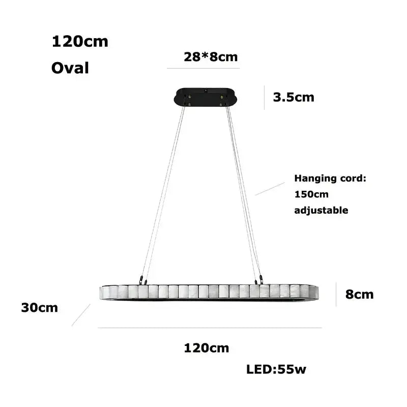 Modern Minimalist Designer Alabaster Chandelier ChandeliersLife®