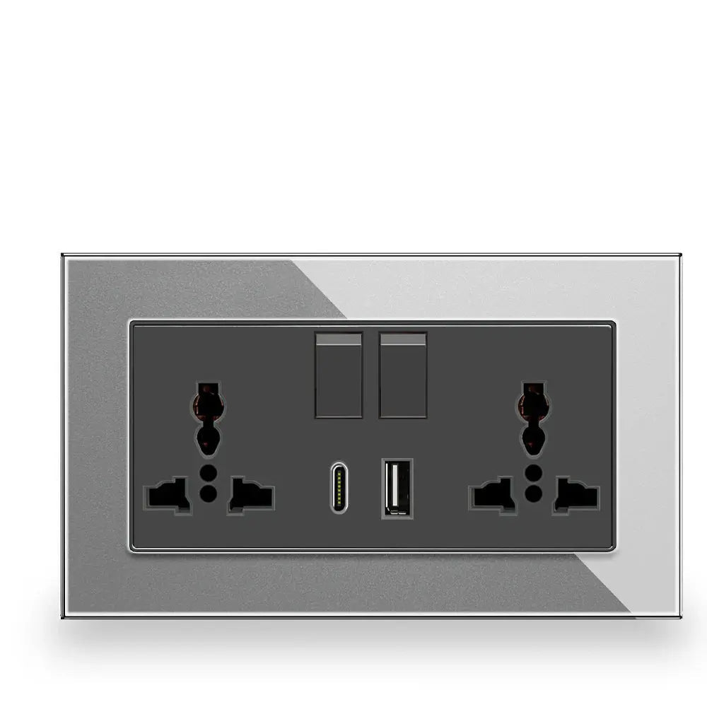 Electrical socket with USB ports on a white background, featuring the brand 'Delviz'.