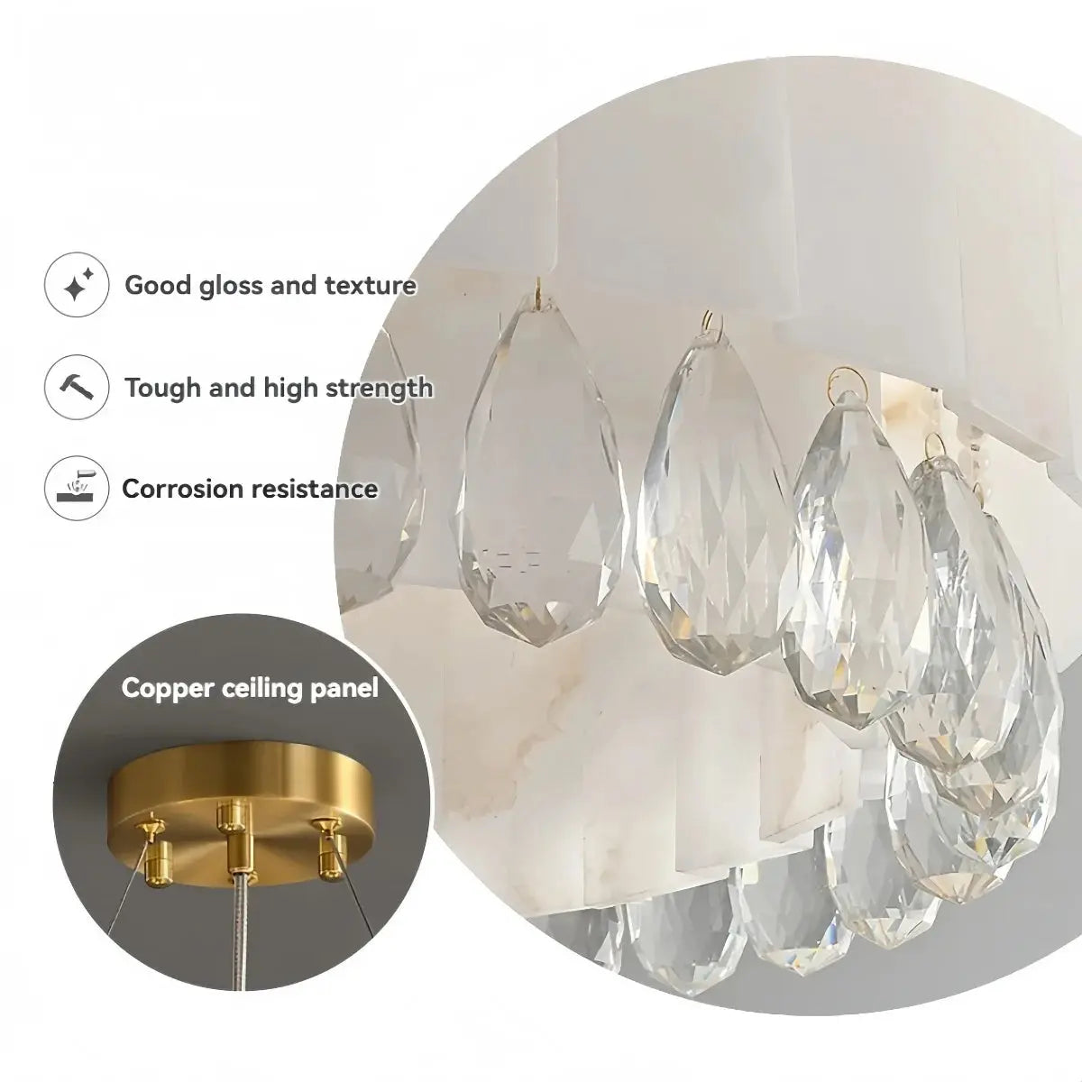 Villa Lobby Dining Living Room Alabaster Hanging Lamp ChandeliersLife®