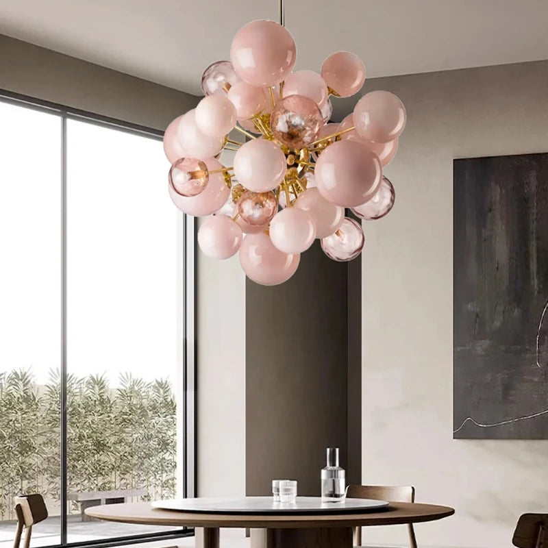 Bolla Modern Coloured Glass Bubble chandelier, product gallery image 4 of 9