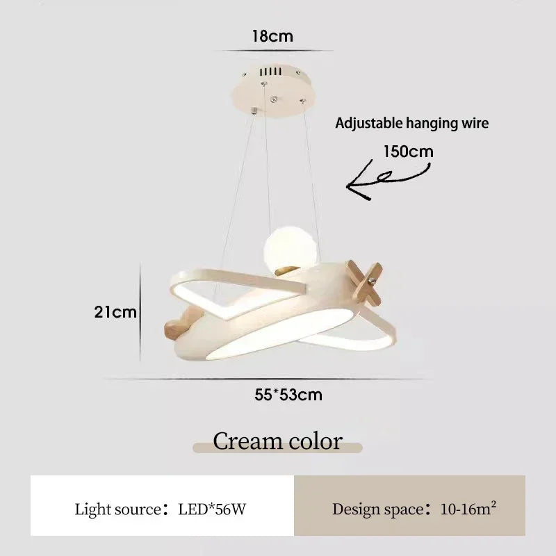 AeroWood Solid Wood Airplane Kids Room Chandelier – alternate product view 13