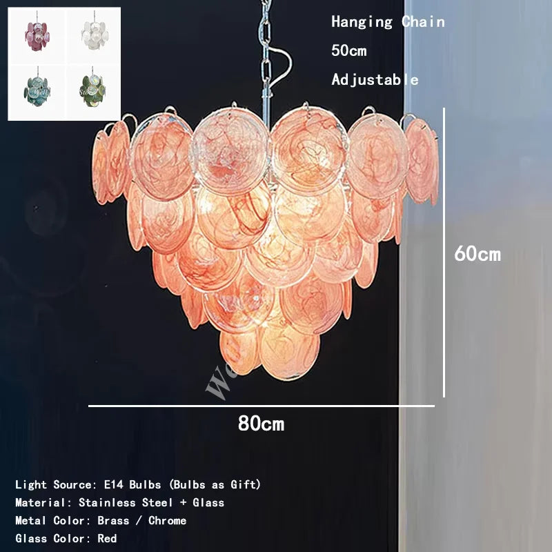 Calista Murano-inspired Art Deco Glass chandelier, product gallery image 11 of 15