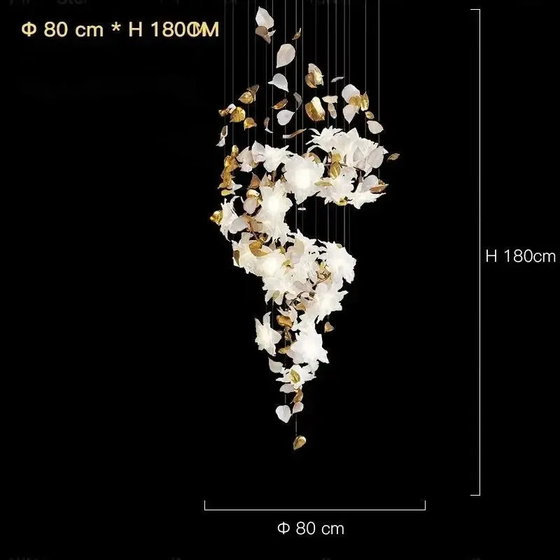 Duplex Villa Chandelier Pick High School Empty Fashion Living Room Crystal Light Luxury Designer Flower Shaped Luxury Chandelier ChandeliersLife®