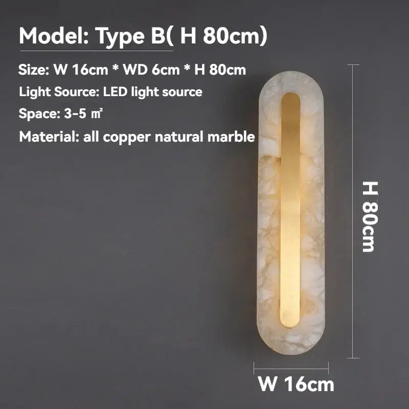 Gold Marble Wall Bedroom Lamp