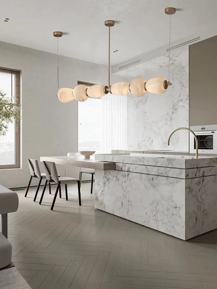 Marble Decoration Long Round Pendant Lights Led Dimmable Hanging Lamp Over Dining Table Bar Decor Luxury Marble Pendant Lamp ChandeliersLife®