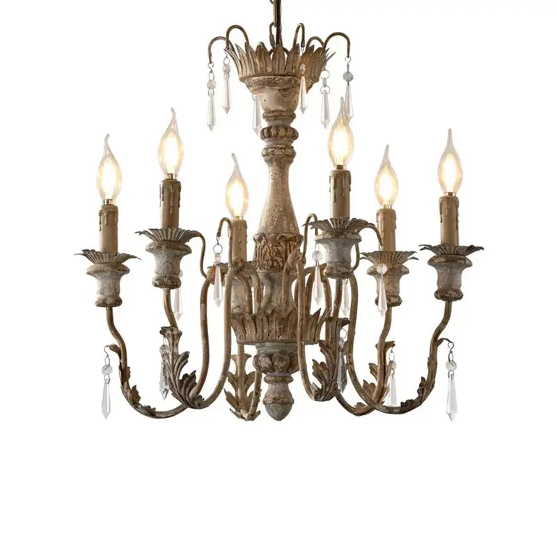 French Wood Art Vintage Chandelier ChandeliersLife®