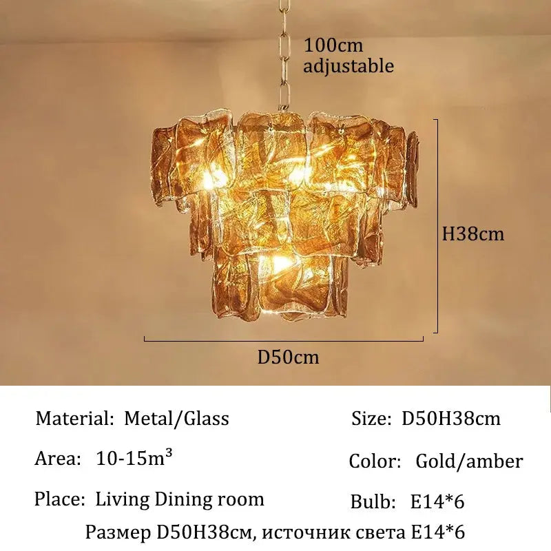 Virello Blue Glass Dining Room Chandelier