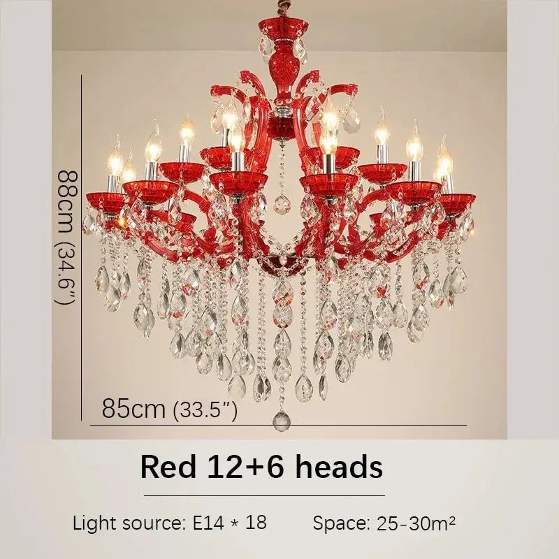 Red Luxury Crystal Chandelier