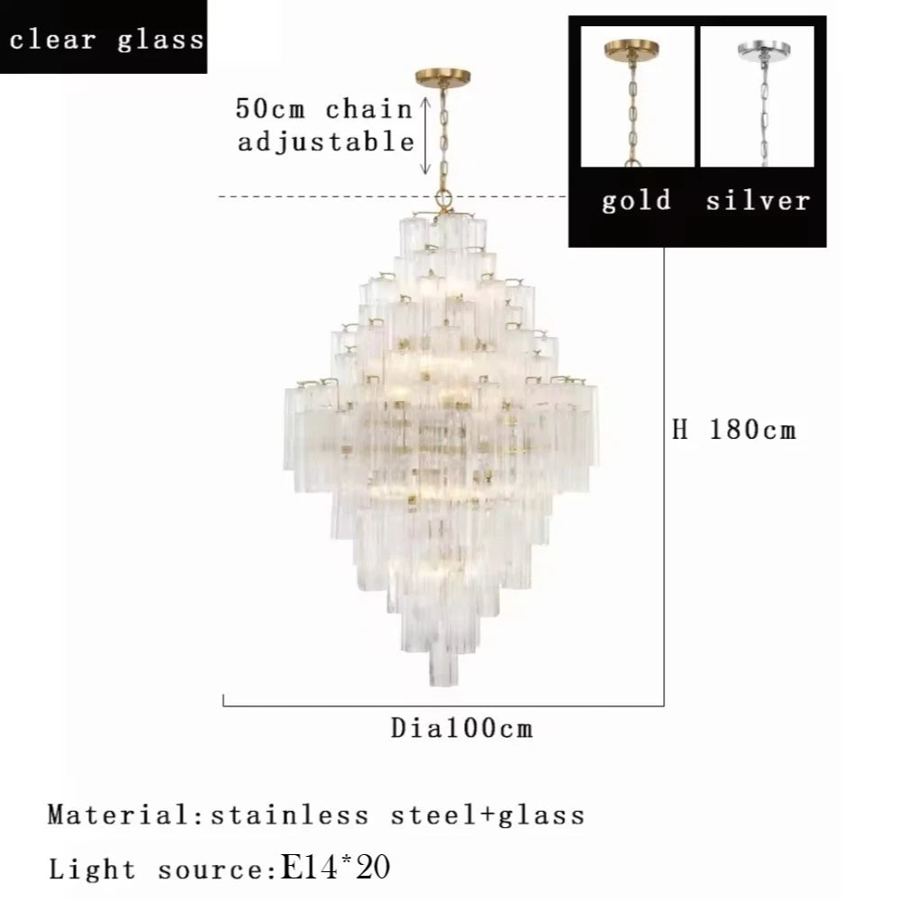 Lucera Murano-inspired Mixed Glass chandelier, product gallery image 9 of 13