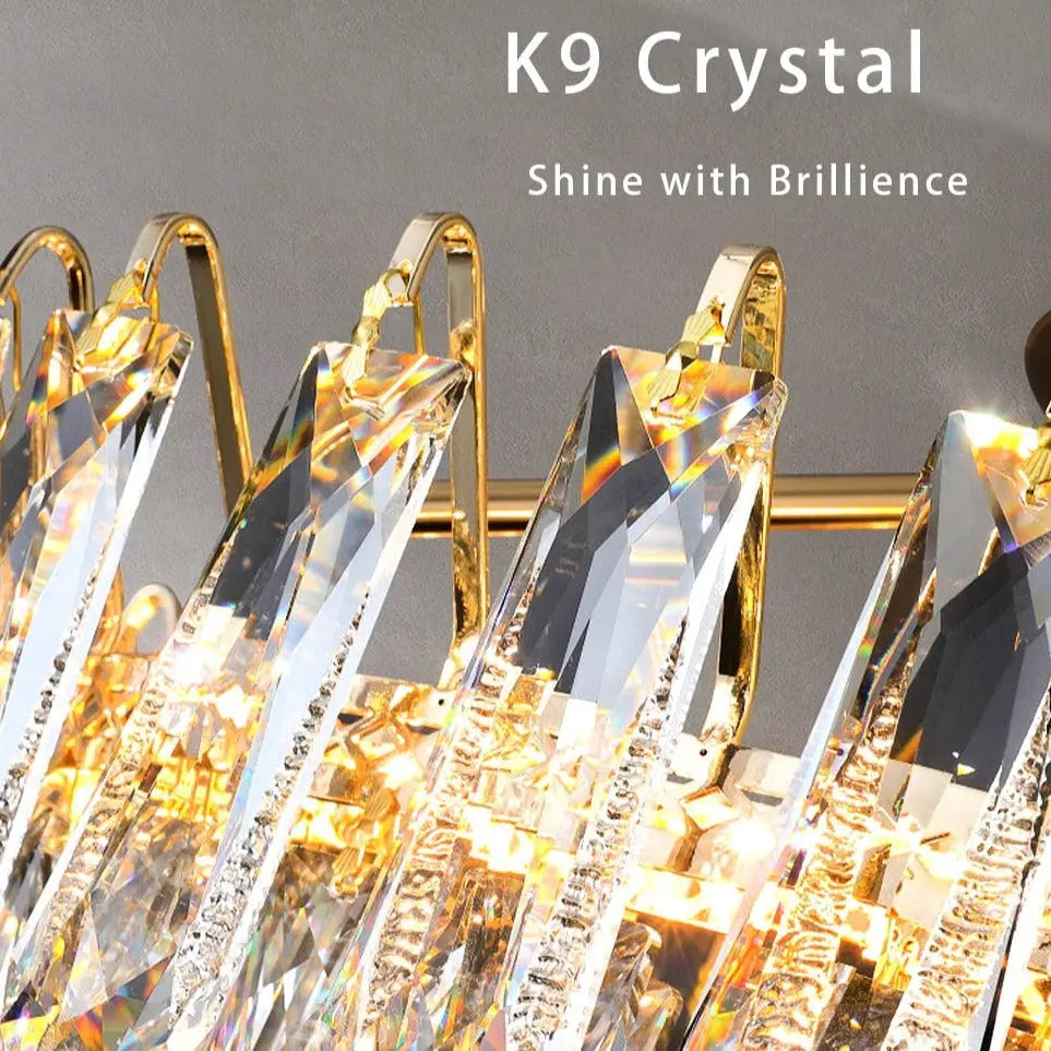 Crystal Modern Gold Straight Lustre ChandeliersLife®