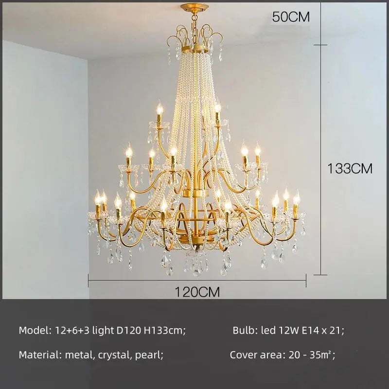 French Design Pearl Crystal Chandelier ChandeliersLife®