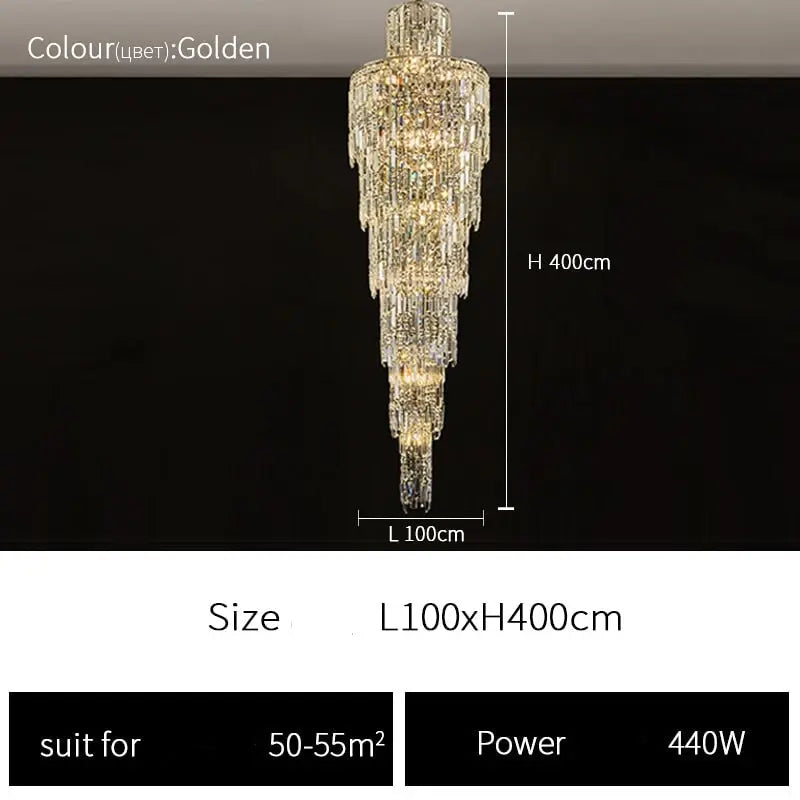 Rotating Staircase Crystal Chandelier ChandeliersLife®