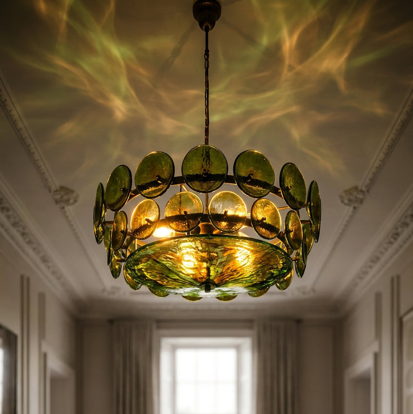 Ambra Murano-inspired Amber Glass chandelier, product gallery image 4 of 13