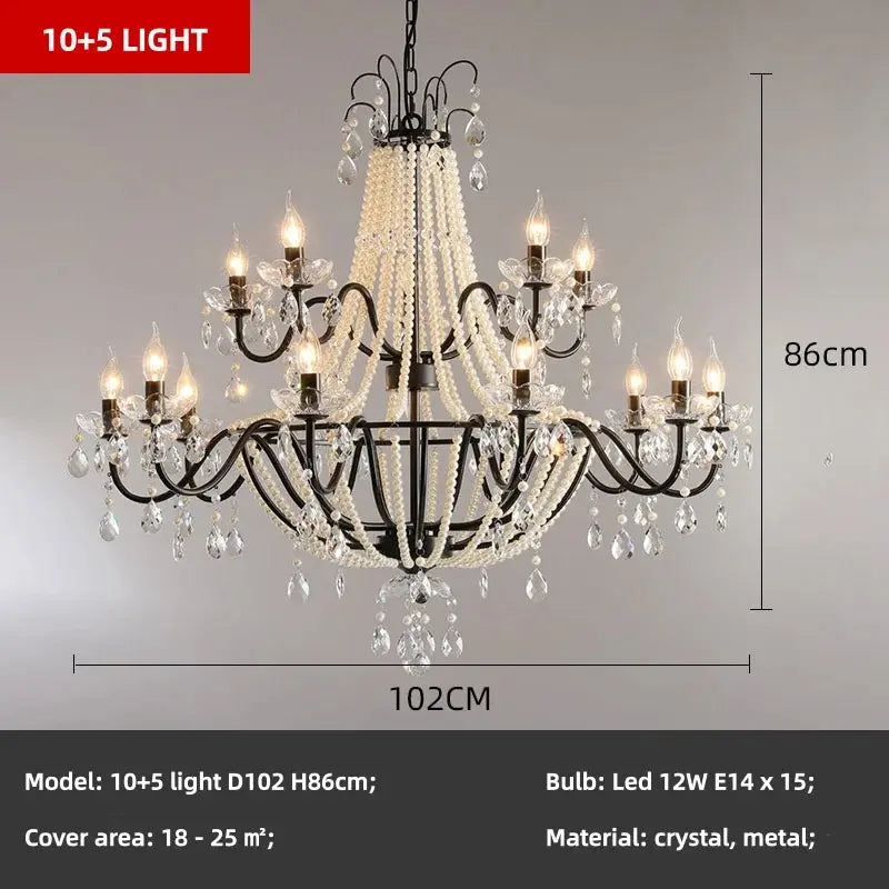 French Design Pearl Crystal Chandelier ChandeliersLife®