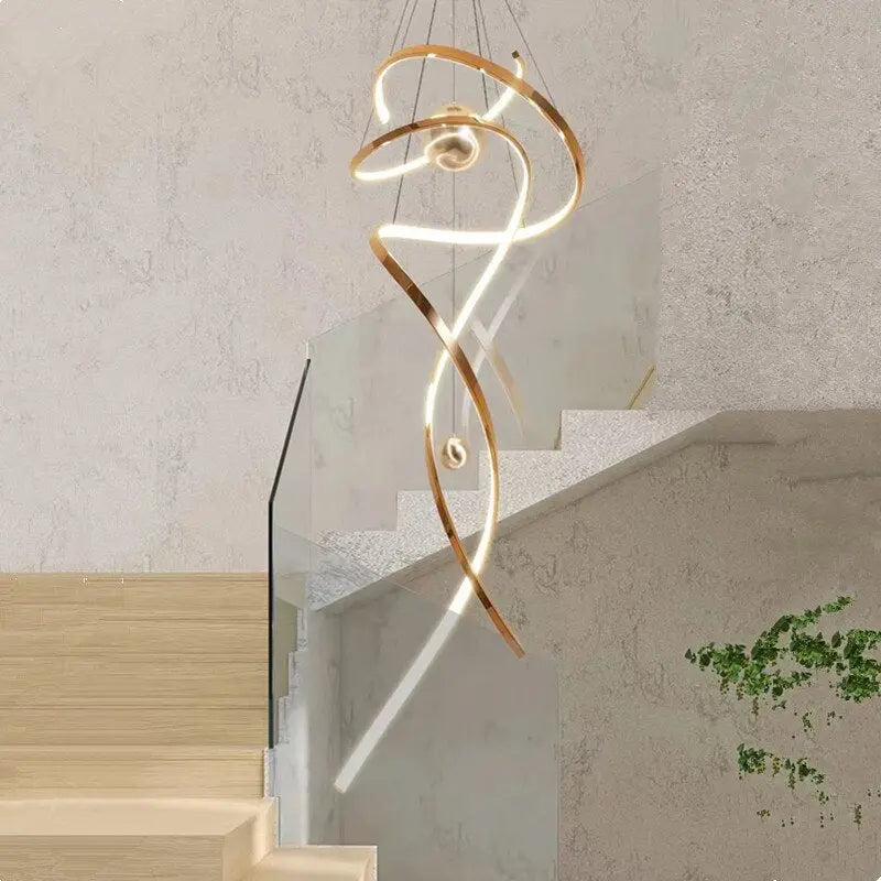 Stainless Steel Stair Chandelier ChandeliersLife®