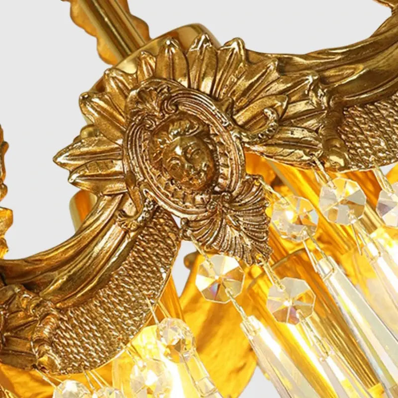 European Rococo Luxury Brass Restaurant Chandelier French Classical Retro Bedroom Foyer Crystal Pendant Light ChandeliersLife®