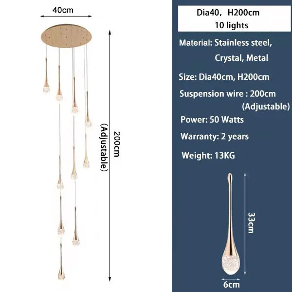 Luxury Long Hanging Staircase Chandelier ChandeliersLife®