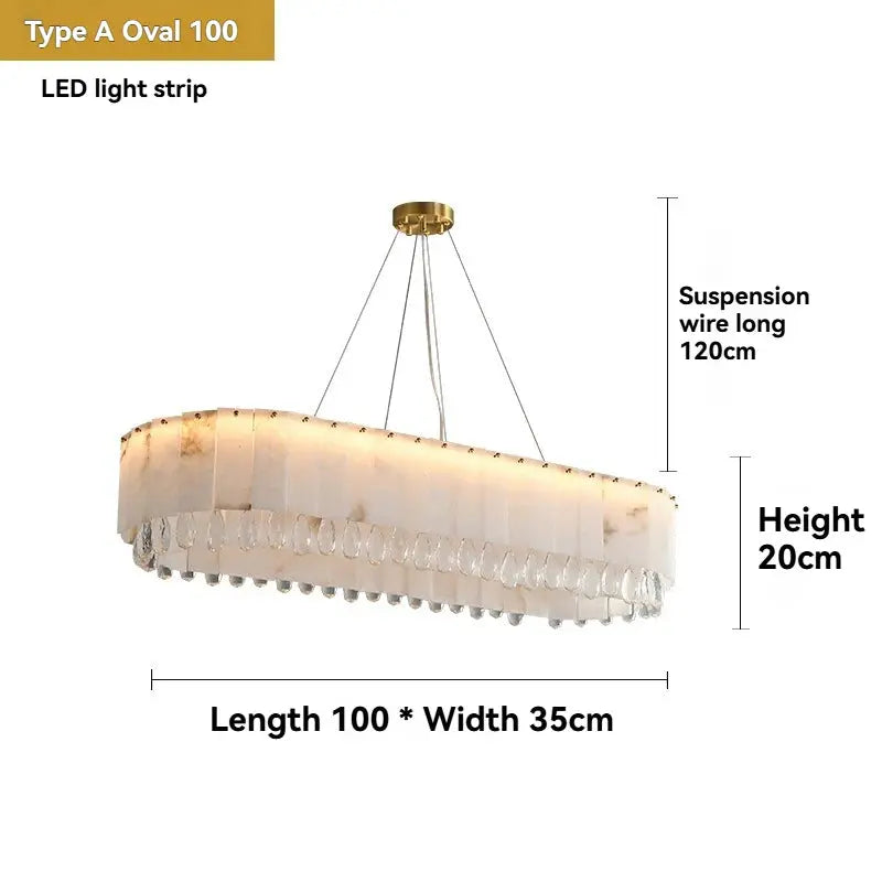 Villa Lobby Dining Living Room Alabaster Hanging Lamp ChandeliersLife®