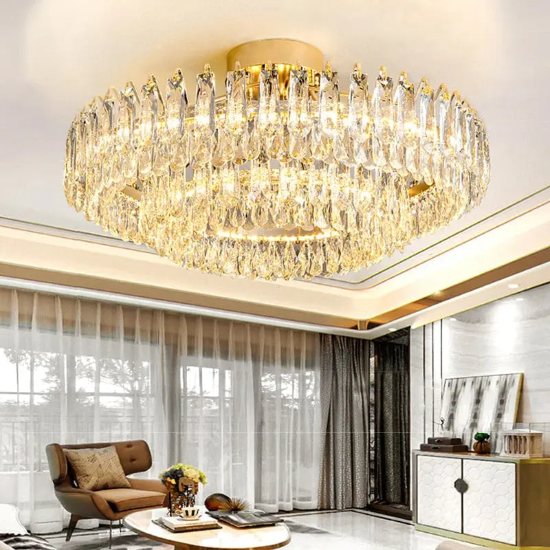 Crystal Modern Gold Ceiling Lustres ChandeliersLife®