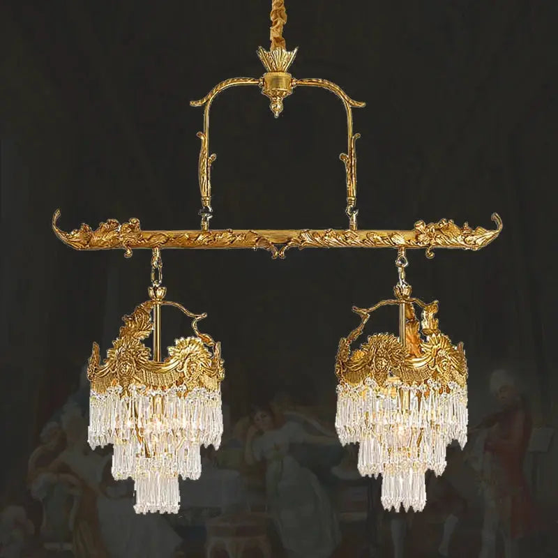 European Rococo Luxury Brass Restaurant Chandelier French Classical Retro Bedroom Foyer Crystal Pendant Light ChandeliersLife®