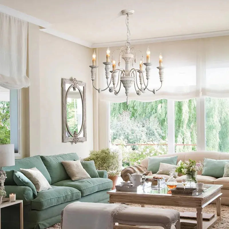 French Restaurant White Vintage Chandelier ChandeliersLife®