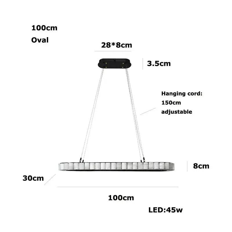 Modern Minimalist Designer Alabaster Chandelier ChandeliersLife®