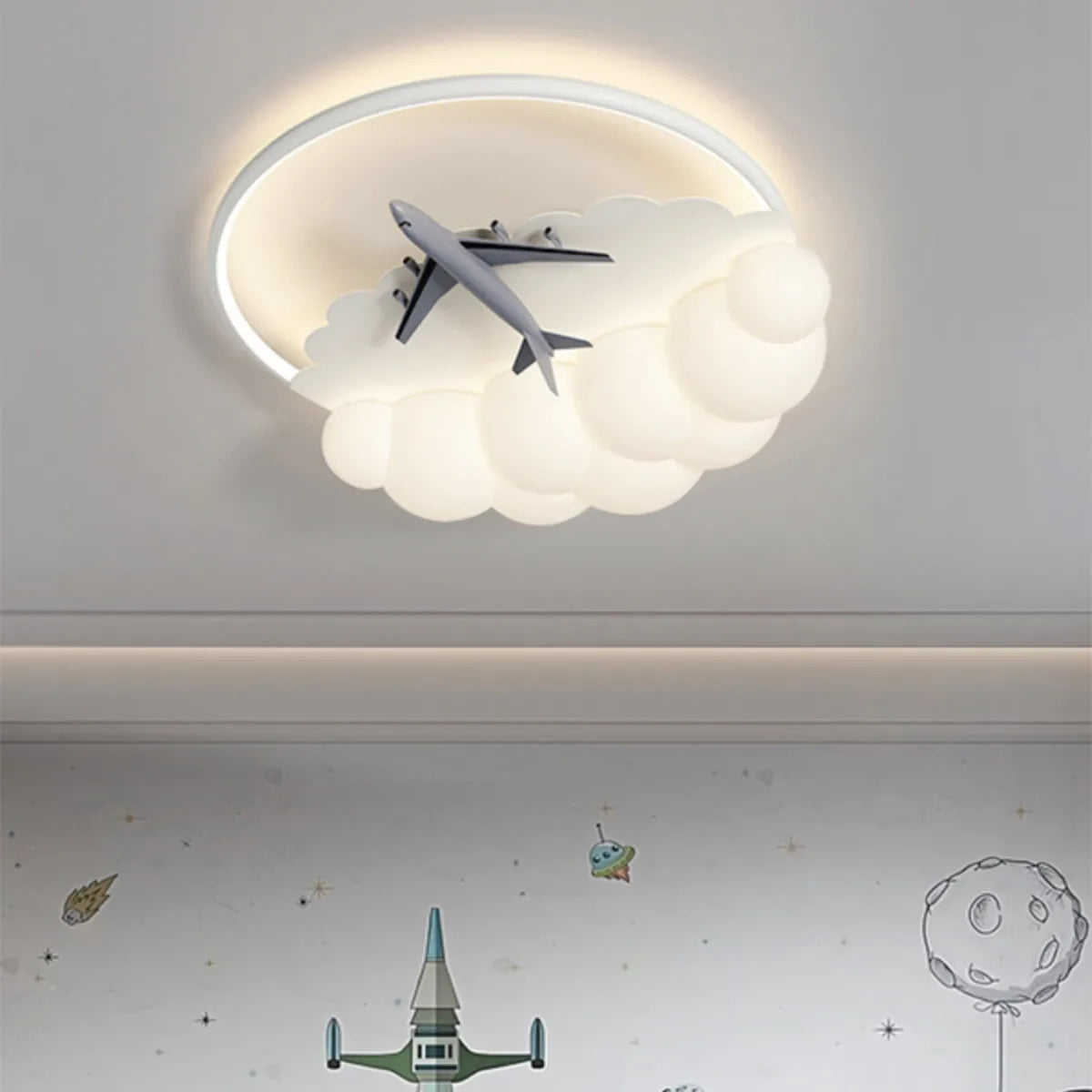 Nimbus Cloud Airplane LED Kids Room Ceiling Light – alternate product view 3