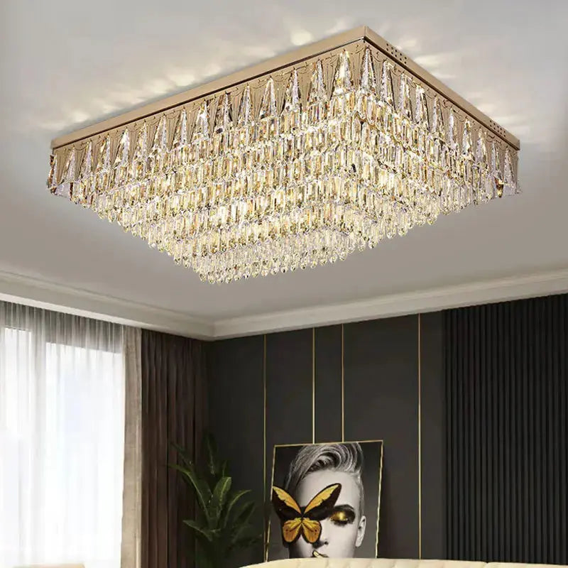 Rectangular Round Crystal Luxury Ceiling Lamp ChandeliersLife®