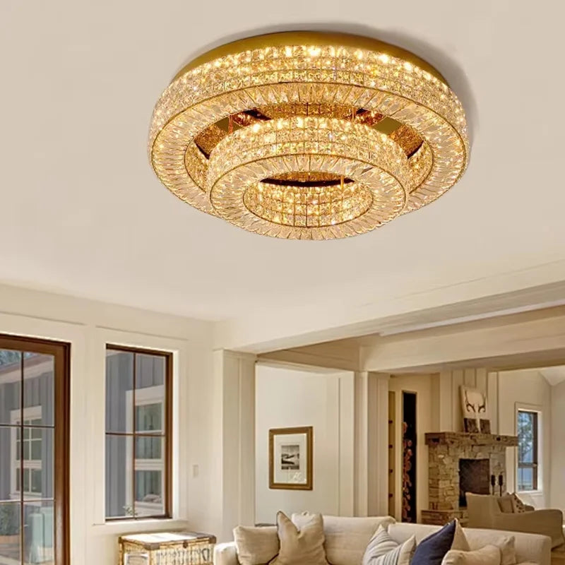 Modern Two Tier Crystal Luxury Ceiling Lights