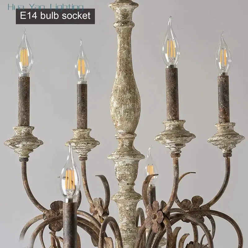 French Retro Wooden Chandelier ChandeliersLife®