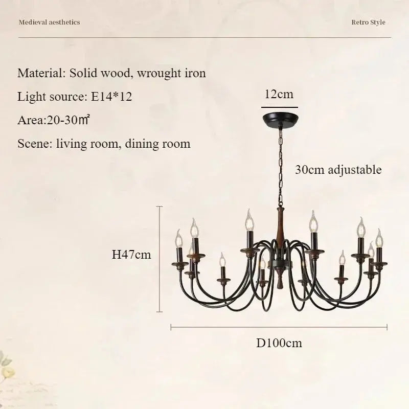 Nordic Retro Solid Wood Chandeliers ChandeliersLife®