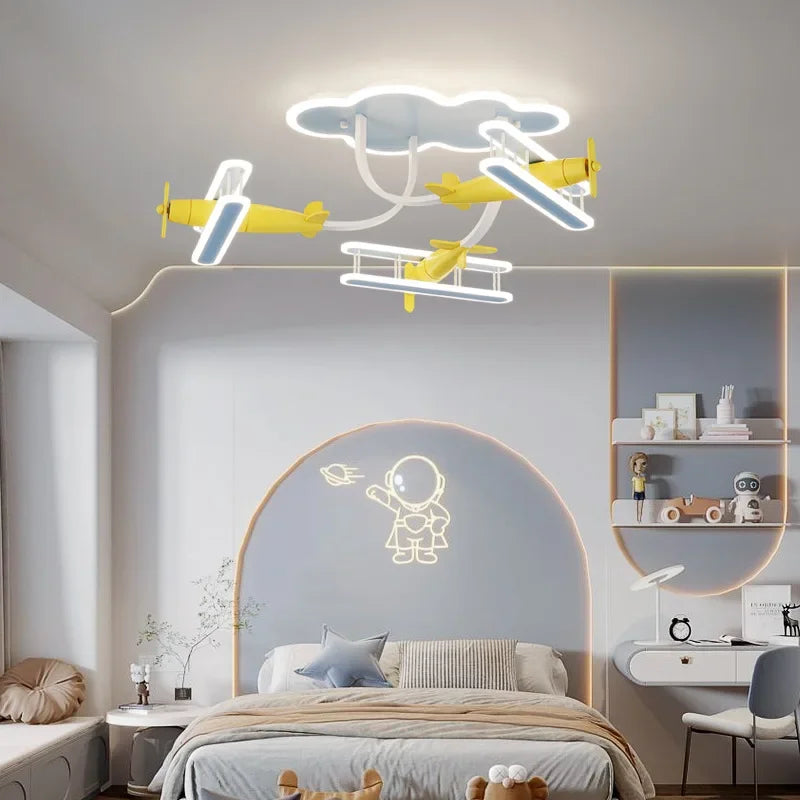 Aeron Modern Airplane LED Chandelier for Kids Rooms