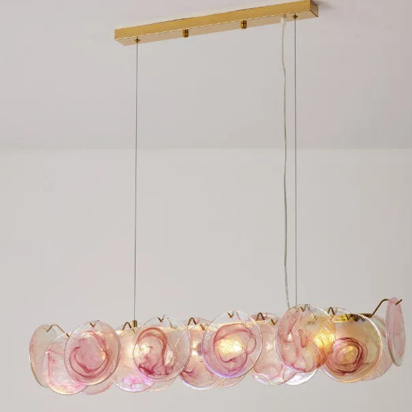 Rosella Murano-inspired Pink and Green Glass chandelier, product gallery image 11 of 19