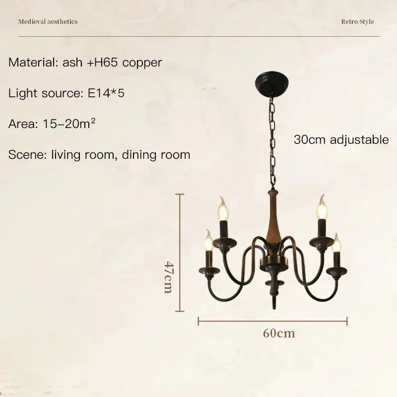 Nordic Retro Solid Wood Chandeliers ChandeliersLife®