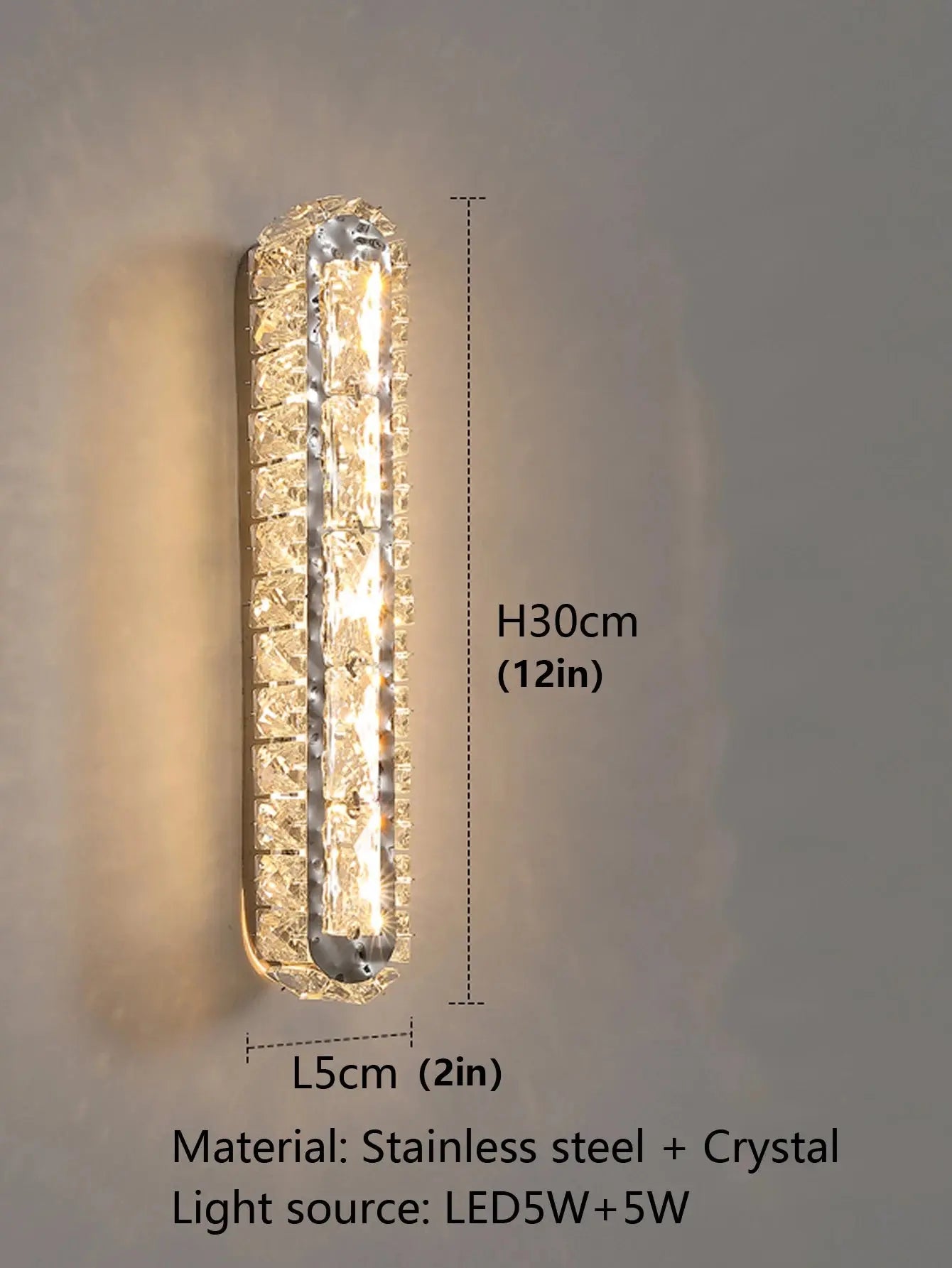 Double Row Crystal Wall Light