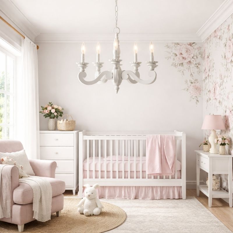 White Wood Chandeliers