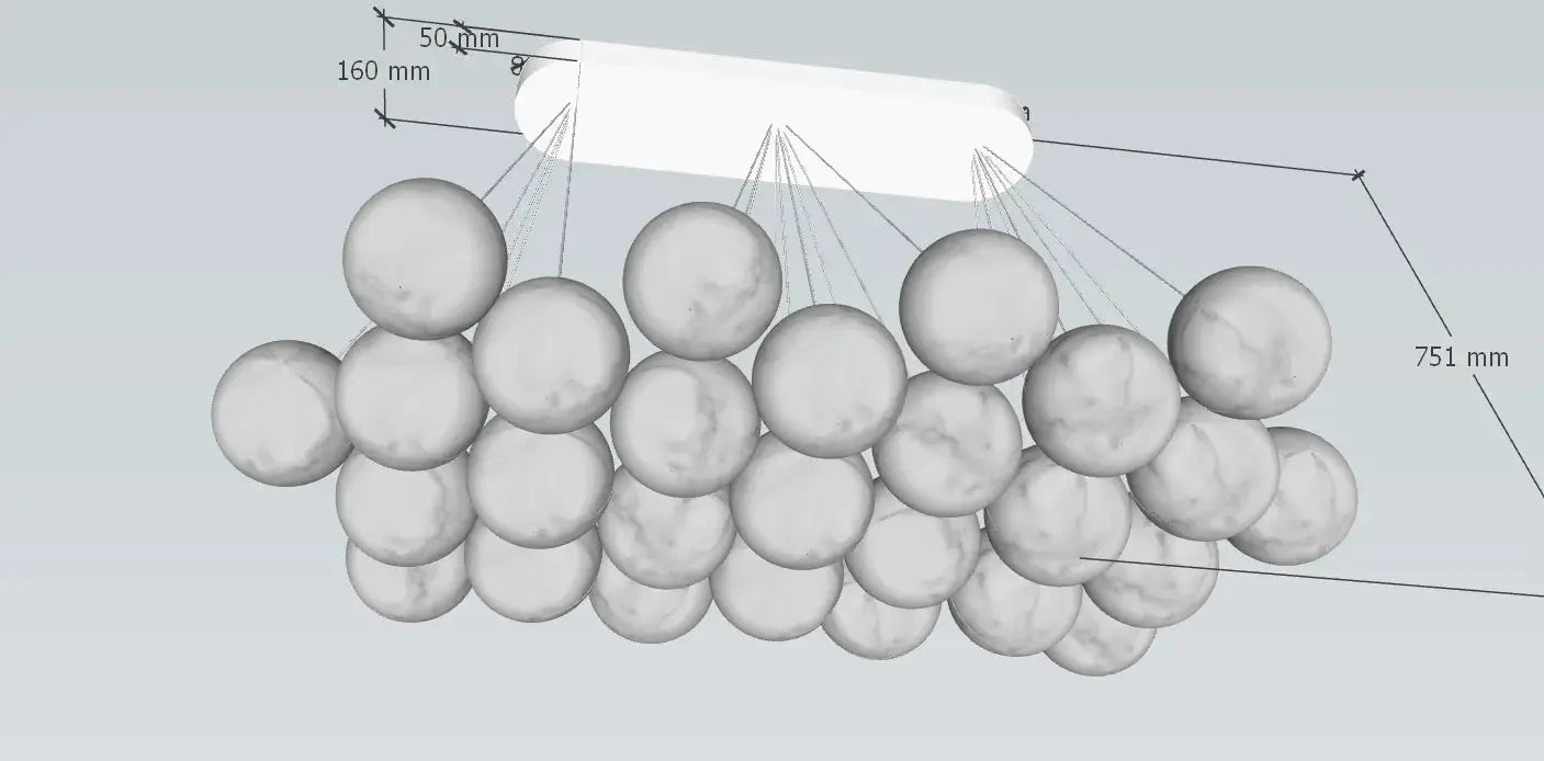 Rectangular Balls Alabaster Chandelier ChandeliersLife®