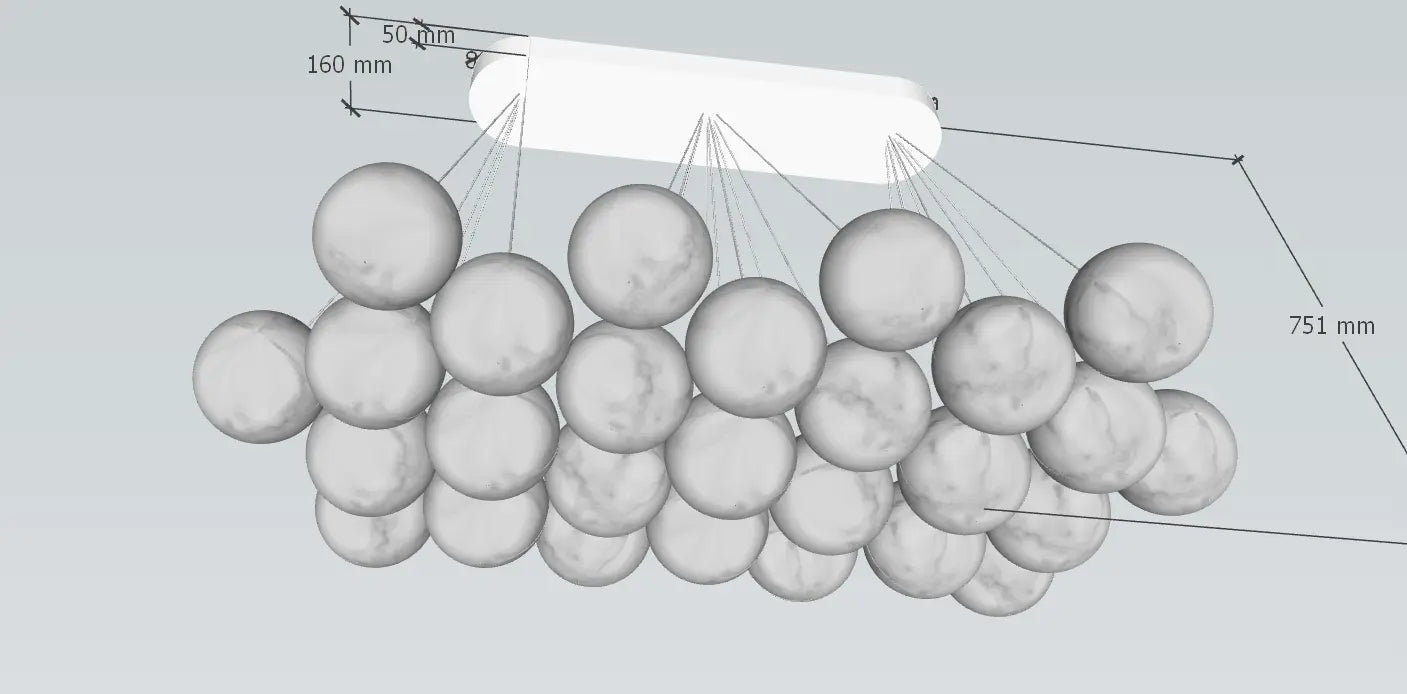 Rectangular Chandelier Alabaster Ball Chandelier ChandeliersLife®