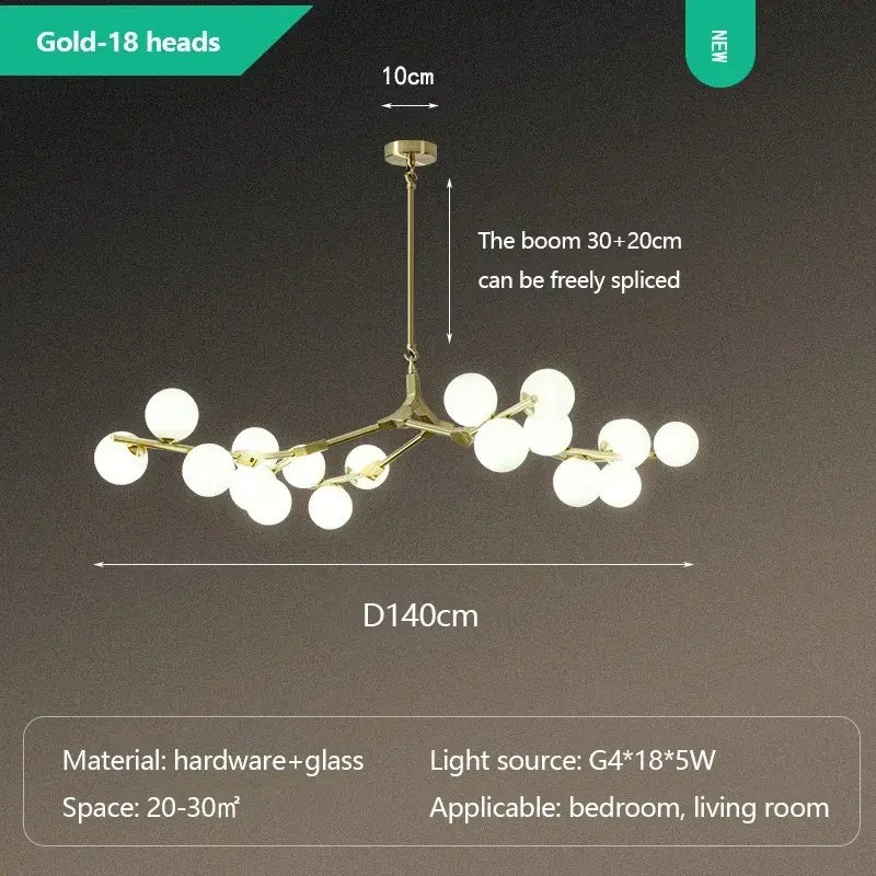 Post Modern Style Glass Balls Branches Chandelier ChandeliersLife®