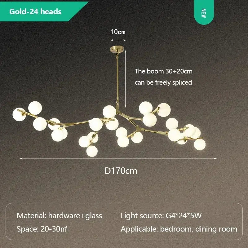 Post Modern Style Glass Balls Branches Chandelier ChandeliersLife®