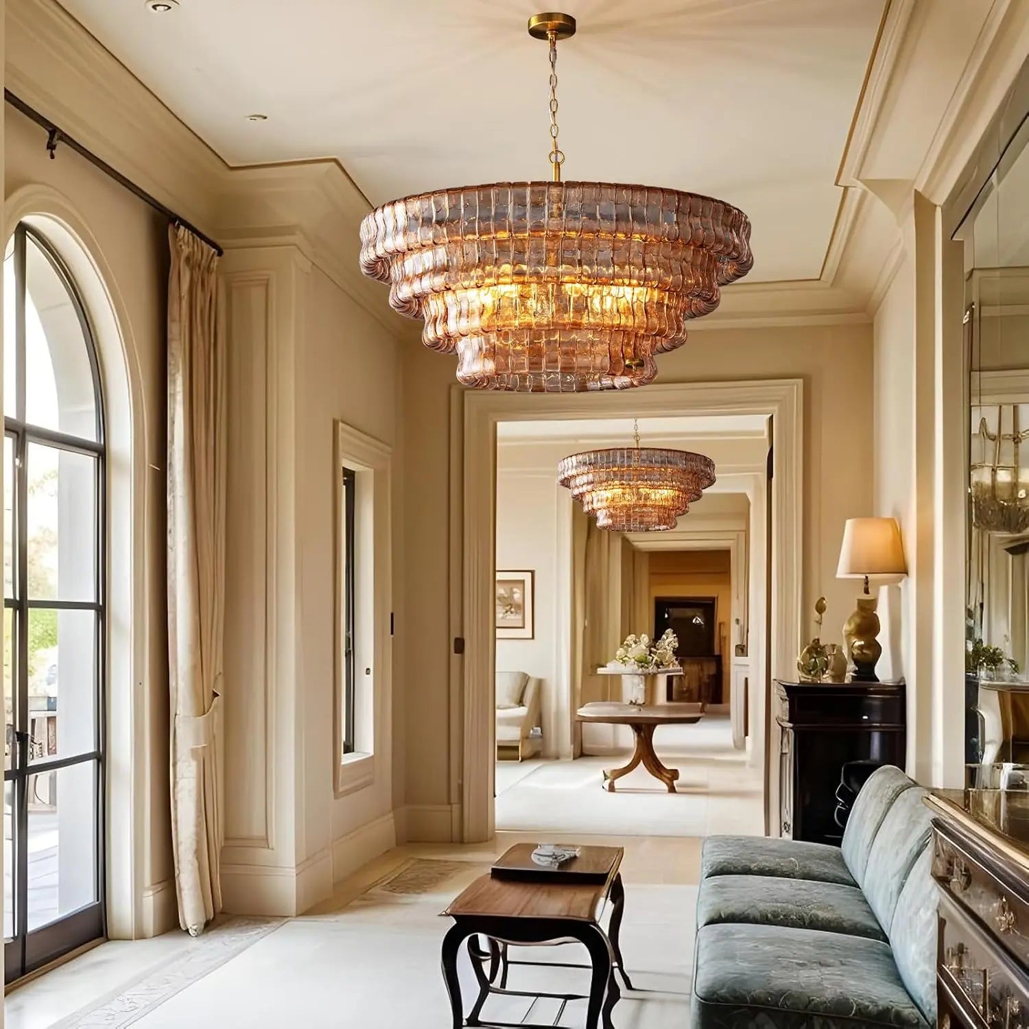 Modern Golden Amber Glass Chandelier ChandeliersLife®