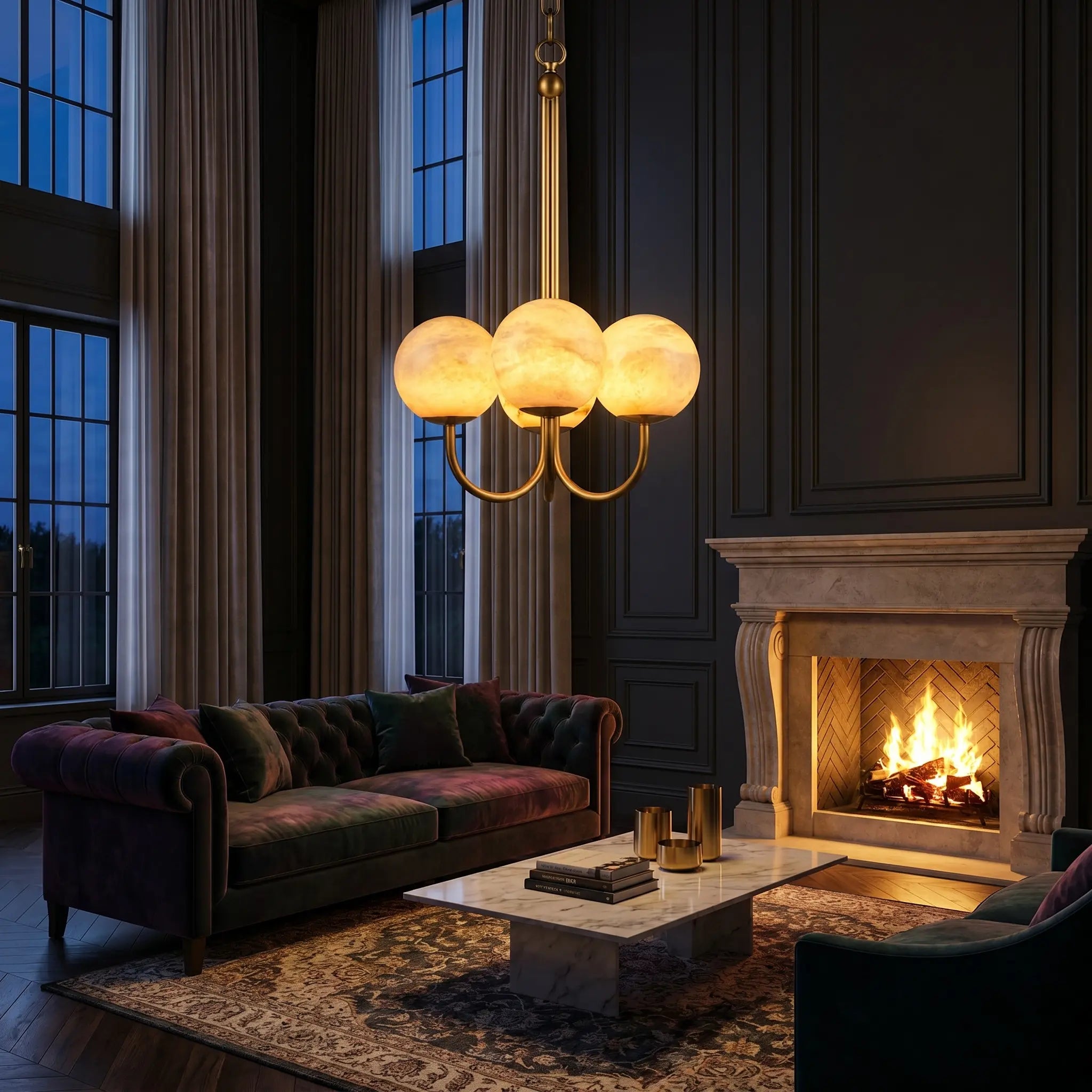 Brass Classic Alabaster Pendant Light ChandeliersLife®