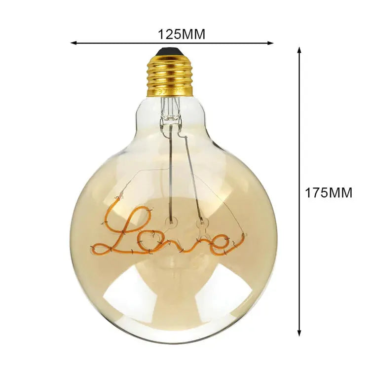 LED Soft Light G125 E27 Love 4W Filament Glass Retro Warm White LEDSone