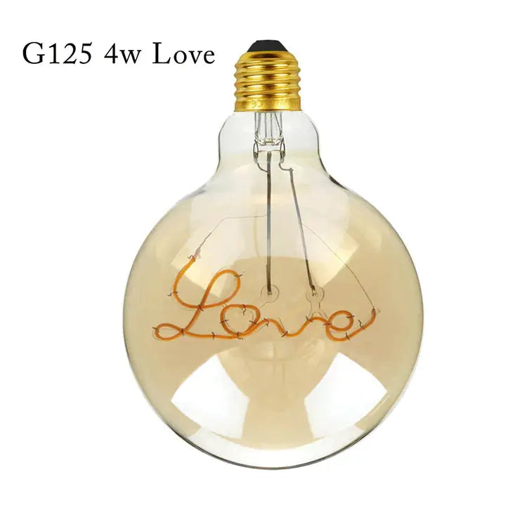 LED Soft Light G125 E27 Love 4W Filament Glass Retro Warm White LEDSone