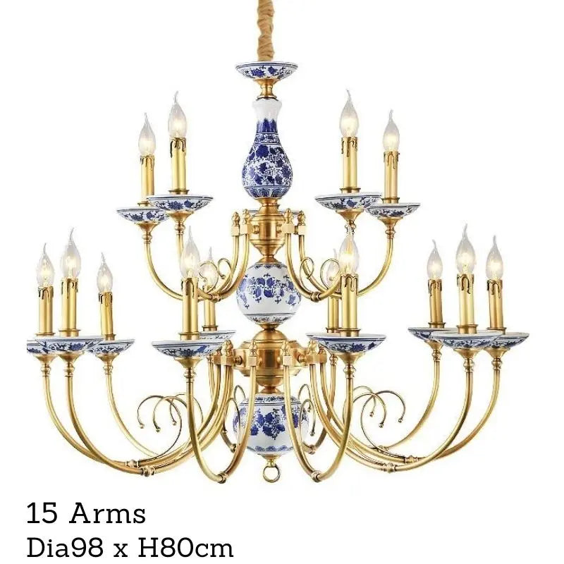 Royal Blue & White Porcelain Chandelier ChandeliersLife®