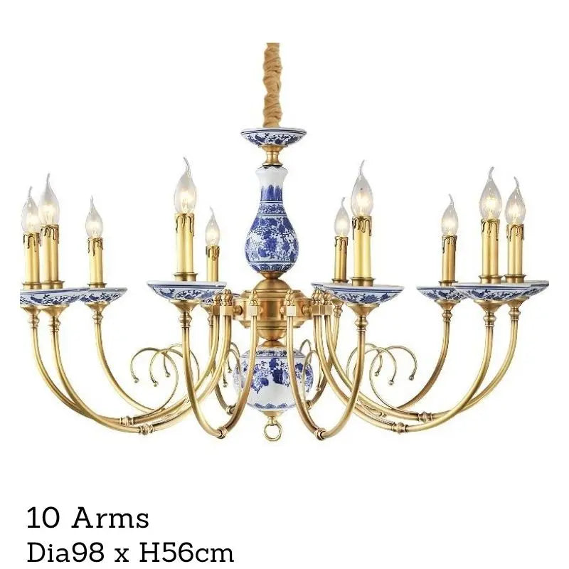 Royal Blue & White Porcelain Chandelier ChandeliersLife®