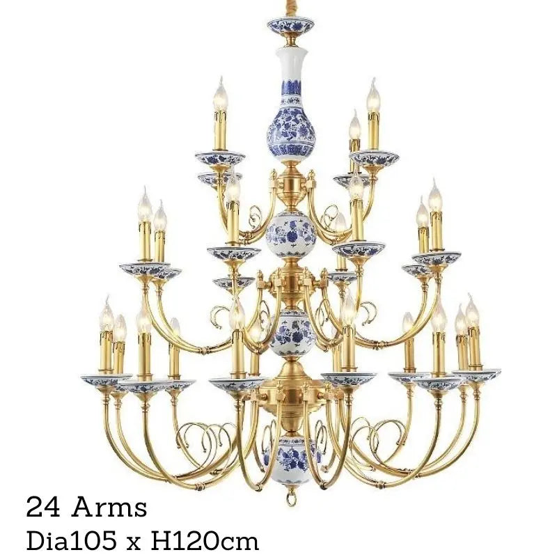 Royal Blue & White Porcelain Chandelier ChandeliersLife®